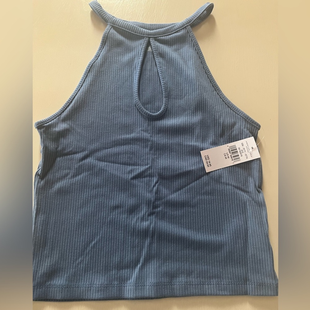 American Eagle Blue Keyhole Halter Top size M